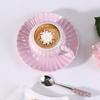 Light Luxury Creative Ceramic Coffee Cup Saucer Set Ins Pearlescent Glaze Ceramic Afternoon Tea Cup Saucer Set Cup with Spoon