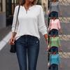 New Women's Casual V-neck Long-sleeved Pullover Regular Clean Multi-color Sweatshirt