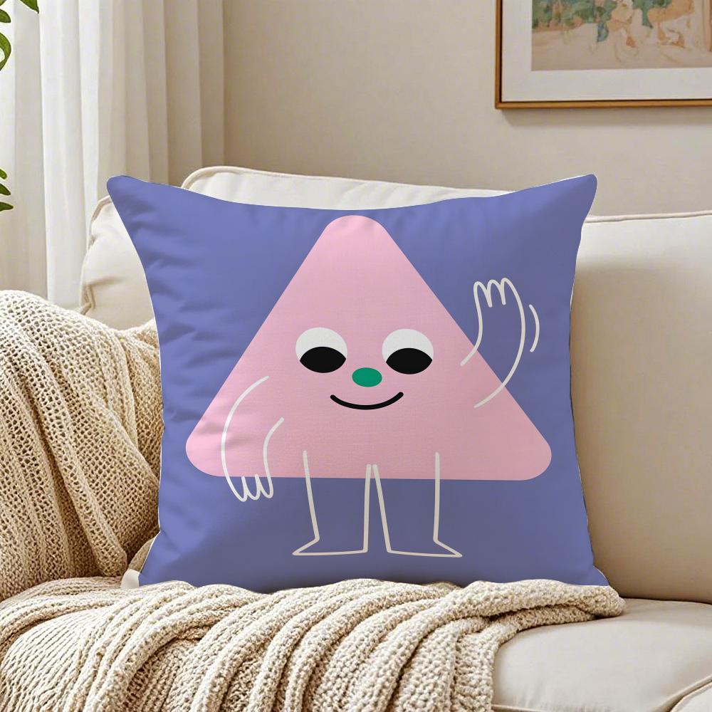 A Happy Facial Expression Image Cushion Cover Pillowcase Antidustmite Living Room Sofa Decor Cushion Room