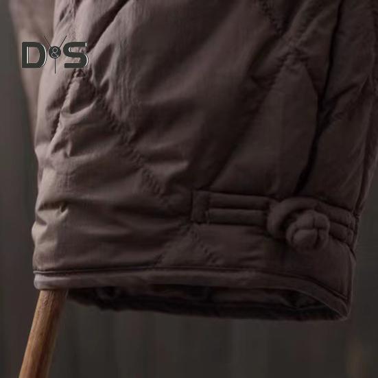 Damskie spodnie zimowe W pasie Wyściełane grube, jednokolorowe Luźne, miękkie, ciepłe kieszenie Rombowa tekstura Retro Casual Do kostek Damskie spodnie jesienne