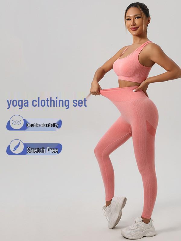 Yogaanzug-Set: Sportweste, hochtaillierte Hose und Fitnessshorts