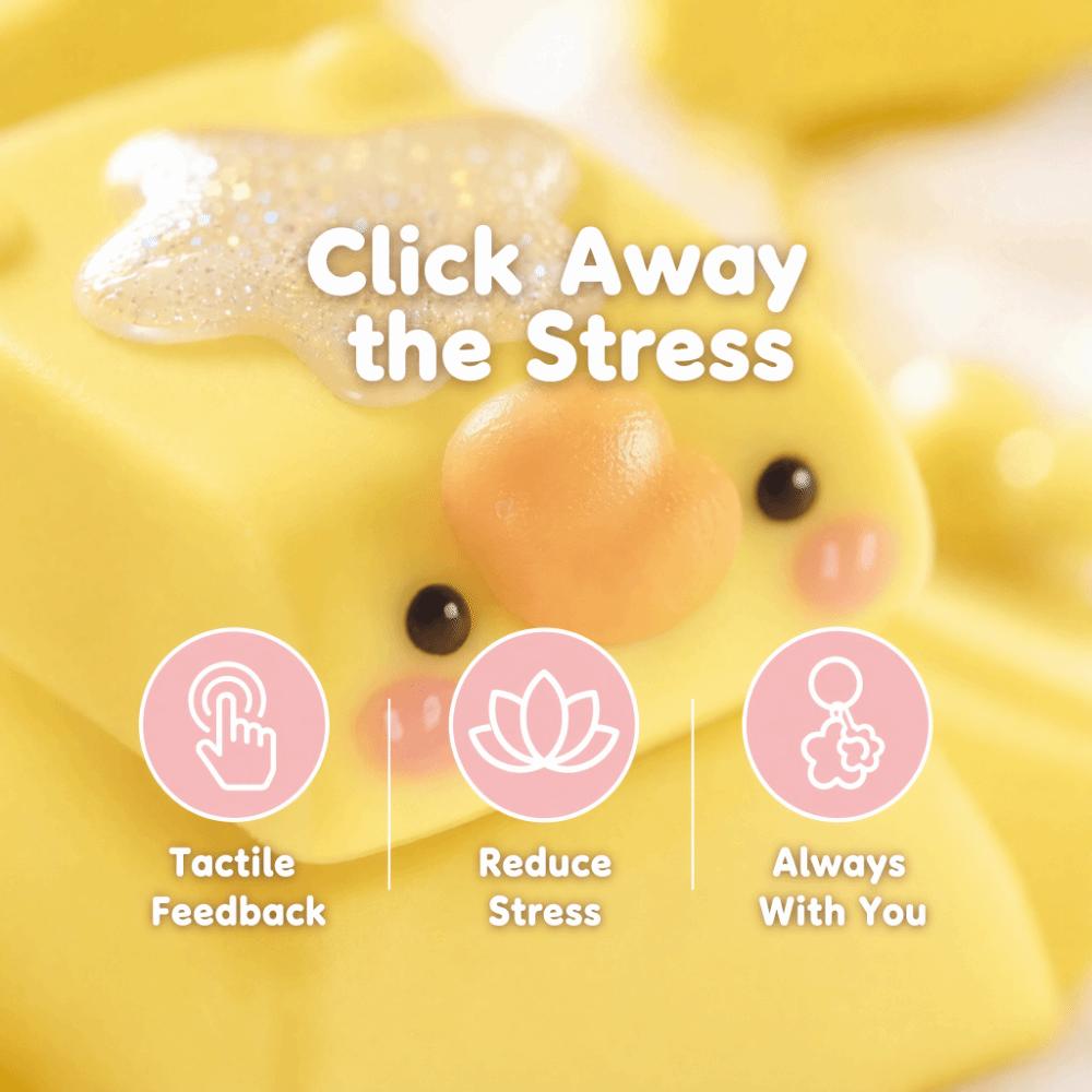 Finger Button Anti-stress Toy Pendant Cheese Calming Keychain Keys Fidget Keychain  Children Adults