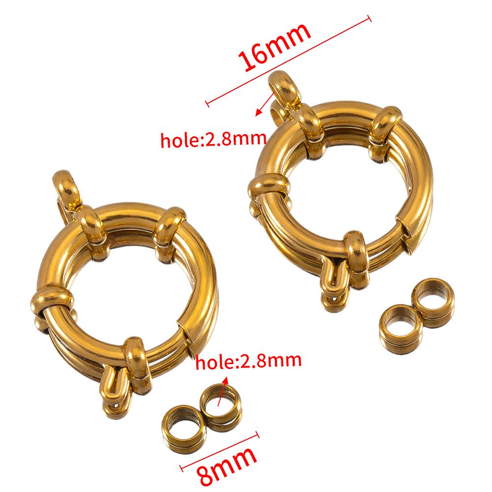 4 Stück 10-18mm Edelstahl Federverschlüsse Runder Seglerverschluss Armband Zwei Ösen Verbinder DIY Schlüsselbein Halskette Schmuckherstellung