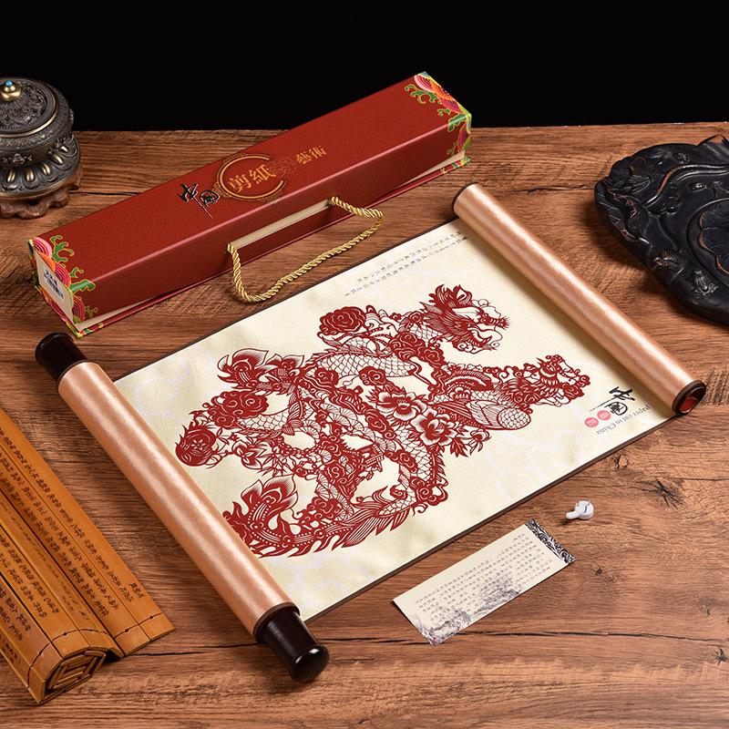 Silk Paper-Cut Hanging Artwork: Chinese-Style Decorative Gift for Travelers