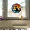 Fun-JD056 Creative Circular Black Cat Balcony Glass Window Home Decoration Electrostatic Uv Window Sticker
