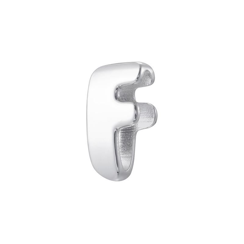 1Pcs Silvery Large/Small Polished Bead Letter Charm Pendant Suitable for Handmade Jewellery Accessories 1 Piece: VZ518