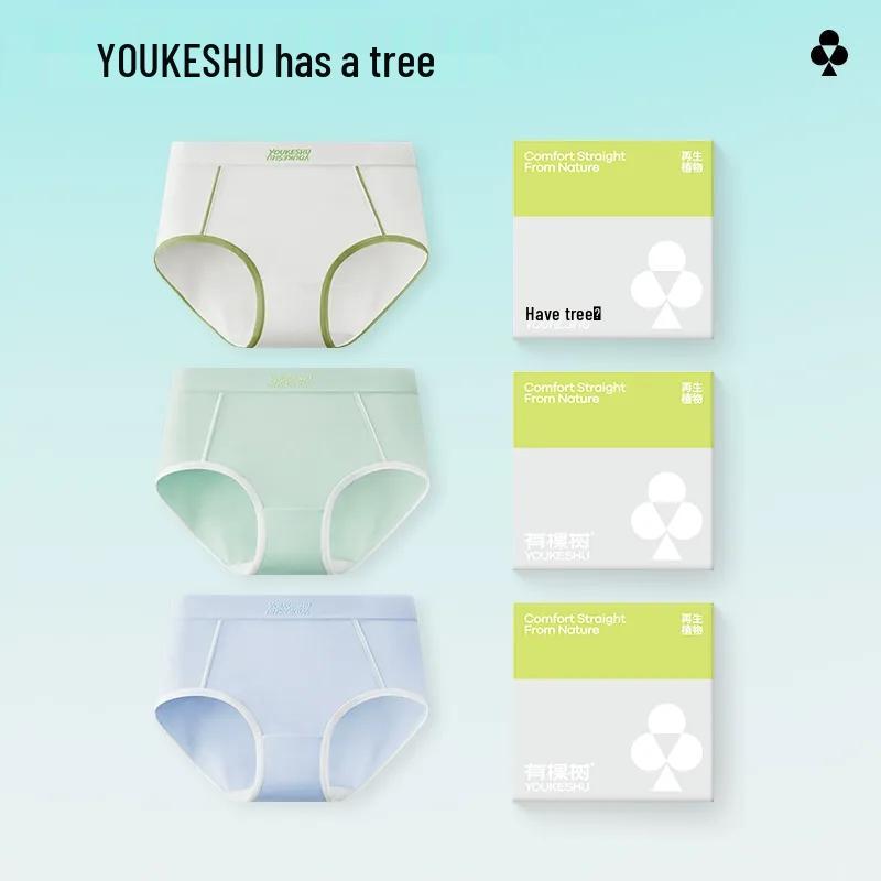 Youkeshu Women's 7A Antibacterial Modal Mid-Waist Briefs