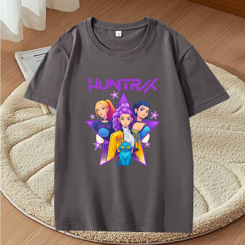 Kpop Dämonenjäger Mädchen Grafik T-Shirts Männer Frauen Übergroß 100% Baumwolle Mode Anime Kurzarm Sommer Print Unisex Oberteile