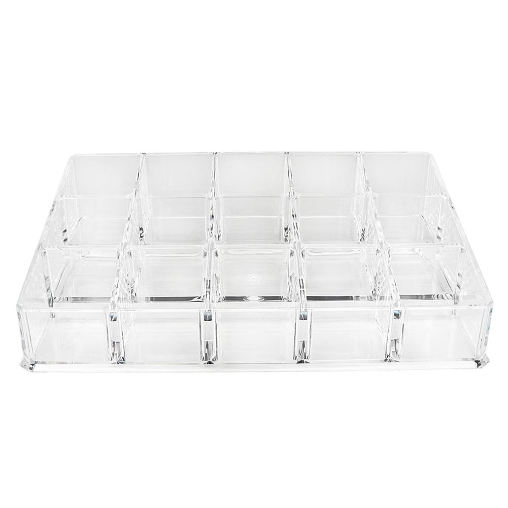 15 Grids Nail Polish Display Holder Lipstick Cosmetics Storage Box Organizer Makeup Tool