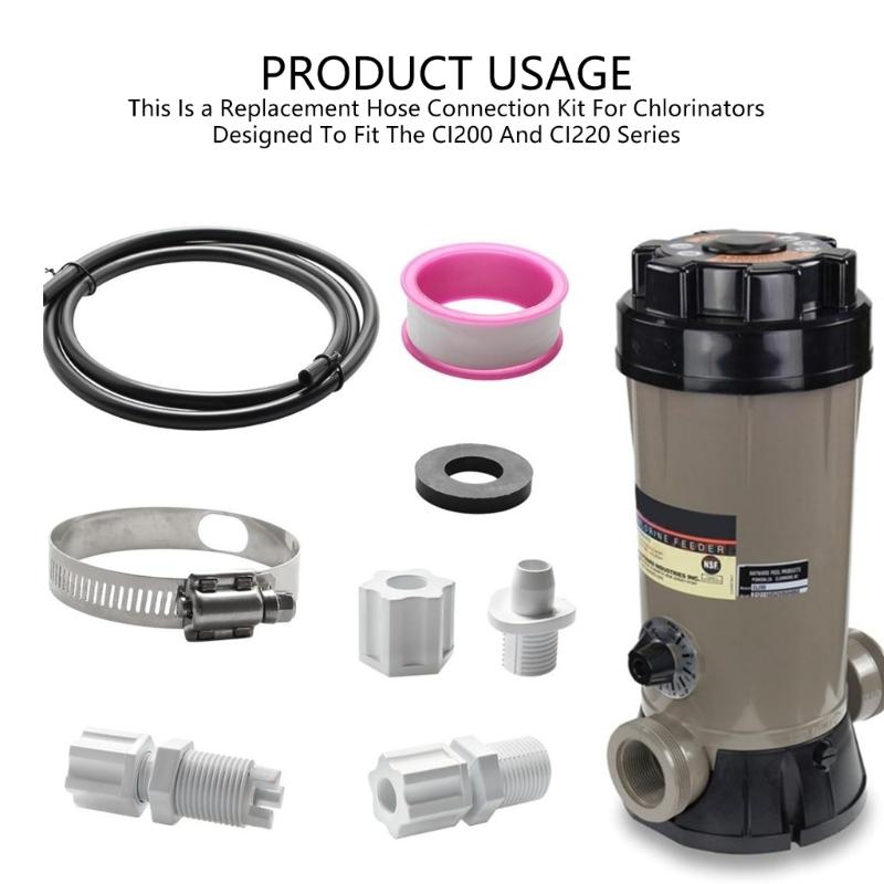 Plastic and Metal Pool Connector Set Pool Pipe Adapter Set Leakproof Pool Seals Suitable for CLX220 Swimming Pools