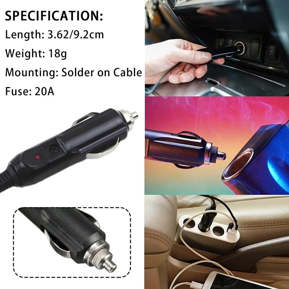 12v24v Automotive Cigarette Lighter Plug Male/automotive Indicator Electrical Light/inside Plug/with Cigarette Lighter 20a P5d4