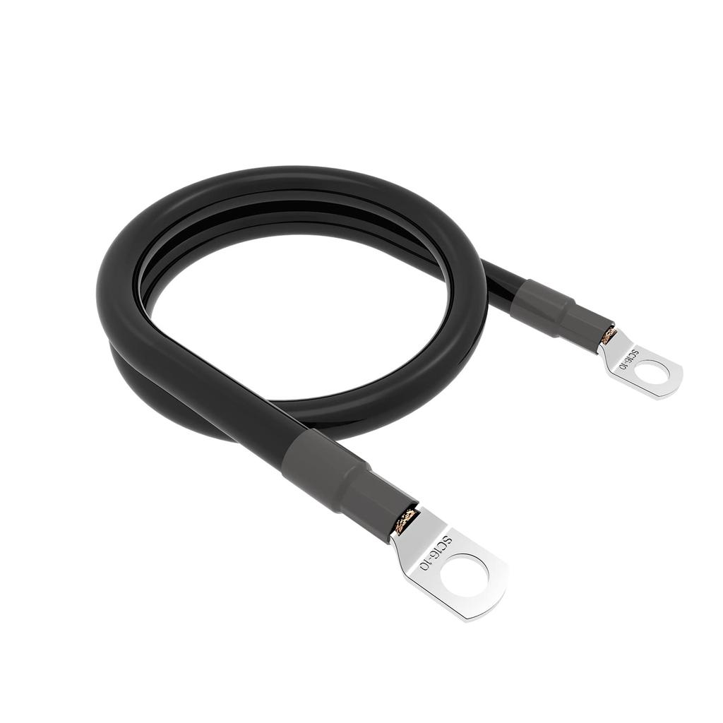 6 AWG Gauge 16mm2 30cm Wire Constant Red + Black Pure Copper 3/8