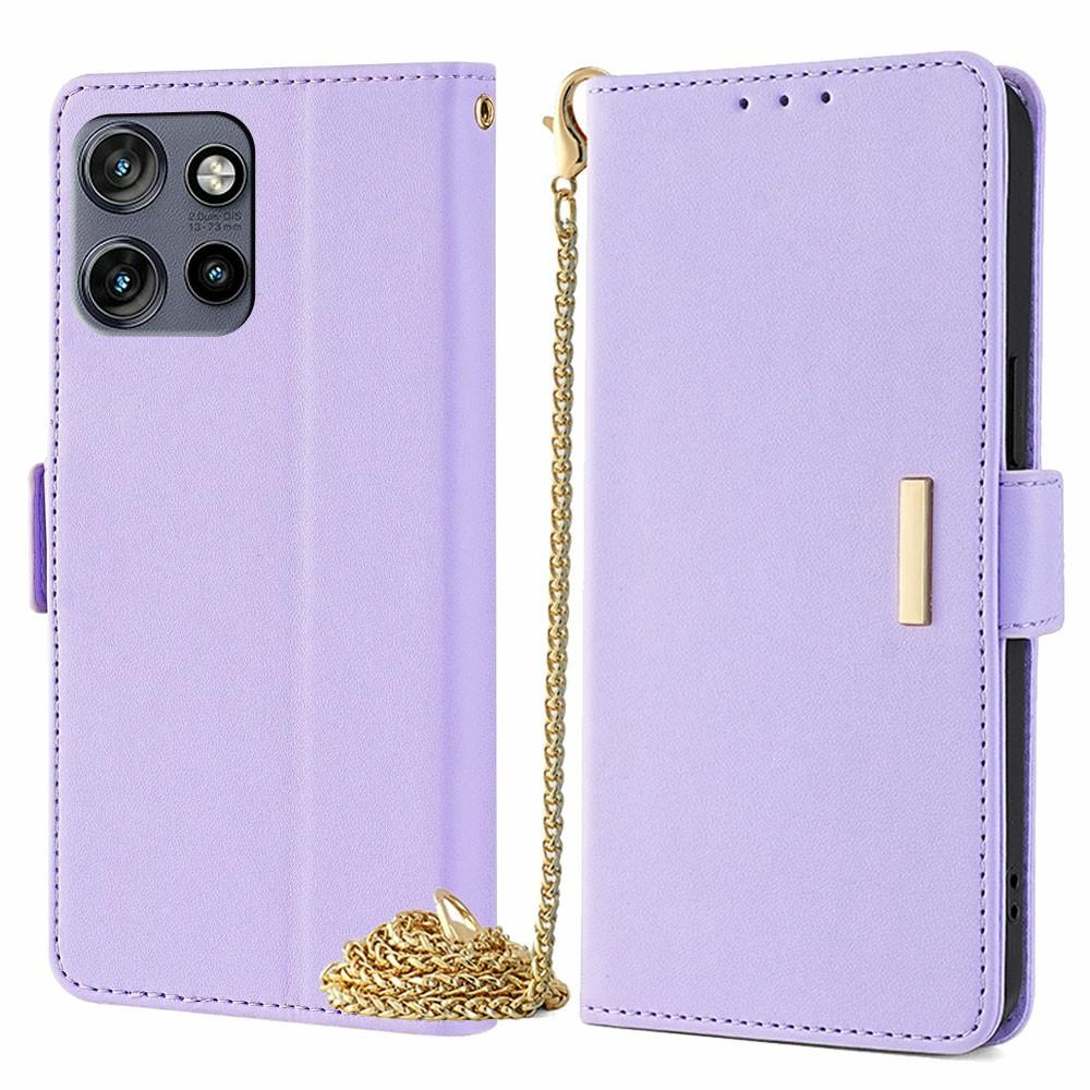 Phone Case For Motorola Edge 50 Neo 5G/Moto S50 5G/ThinkPhone 25 PU Leather Wallet Stand Cover with Crossbody Shoulder Strap