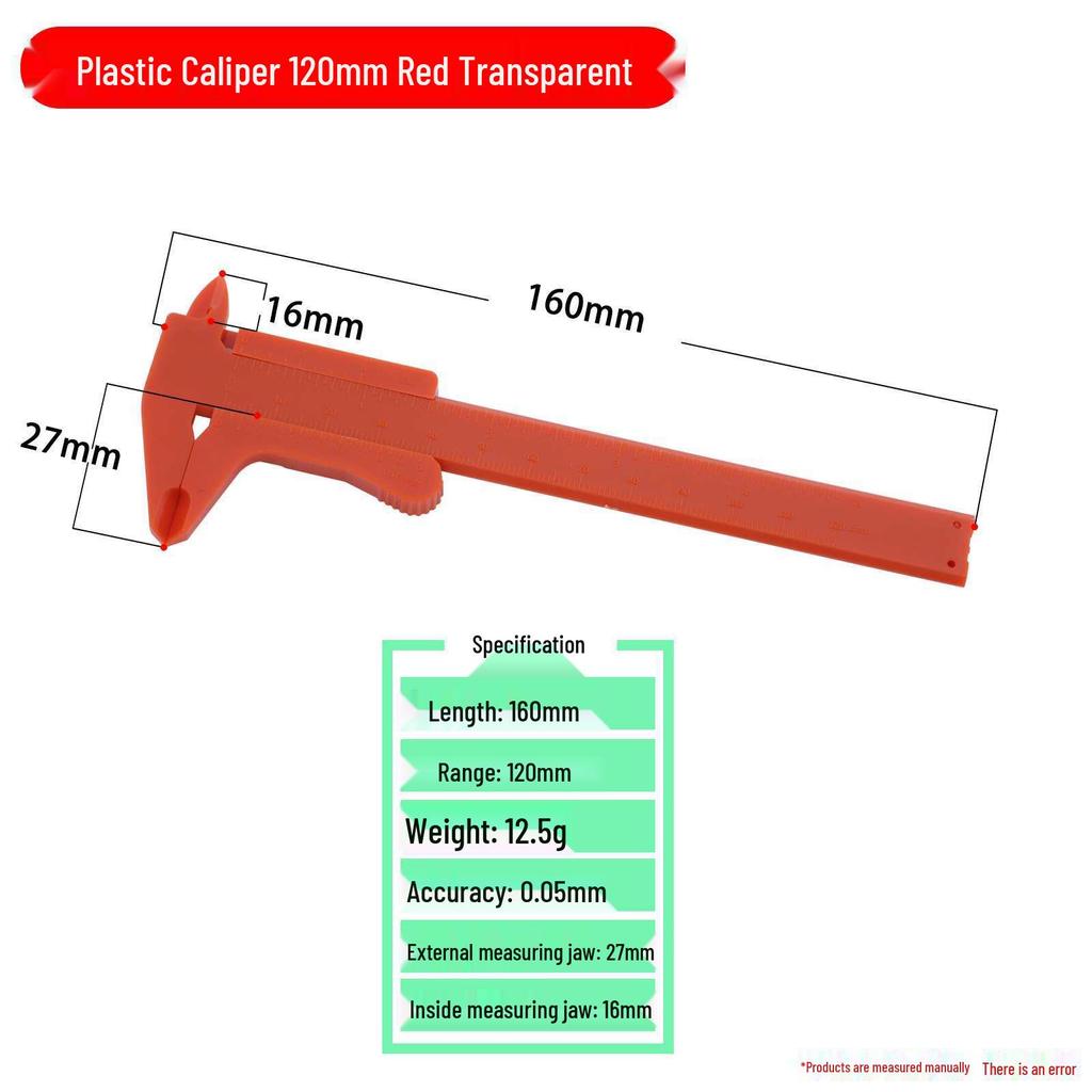 Plastic Vernier Caliper 0-150mm Measuring Tool for Students