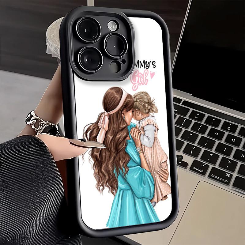 Phone Case for iPhone 17 Air 16E 15 16 Pro Max Mom Baby Girls Theme Cover 14 Plus 13 12 Mini Soft Shell Silicone Fundas