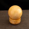 Polished Natural Yellow Topaz Crystal Ball for Feng Shui Wealth Enhancement and Kitchen Northwest Corner Decor