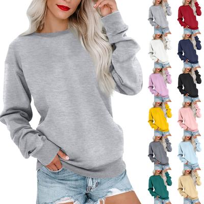 Damen-Sweatshirt mit Farbblock-Motiv, langärmelig, Rundhalsausschnitt, lässig, bequem, locker, leicht, Damen-Sweatshirt