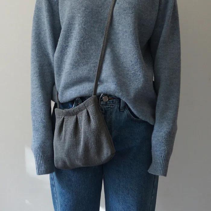 Charcoal Linen Pottery Bag