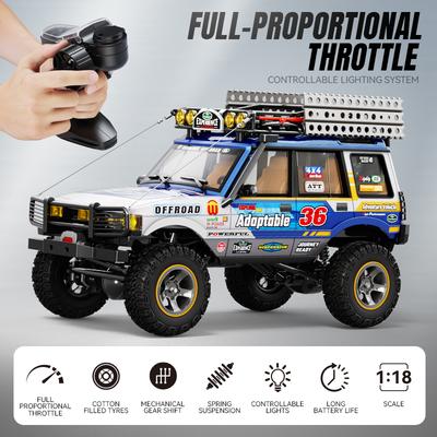 Nuevo LR1801 2.4G 1:Coche RC Crawler 18 4WD Proporcional Completo Modo RC Simulación Escalada Todoterreno Coche de Control Remoto Juguete Regalo para Niño