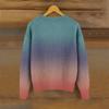 Women's Vintage Knit Button Gradient Print Cardigan Jacket
