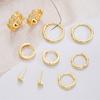 10Pcs/Set Zircon Stackable Stud Earrings Set For Women Simple Gold Color Heart Cartilage Hoop Earring Fashion Girl Jewelry Gifts