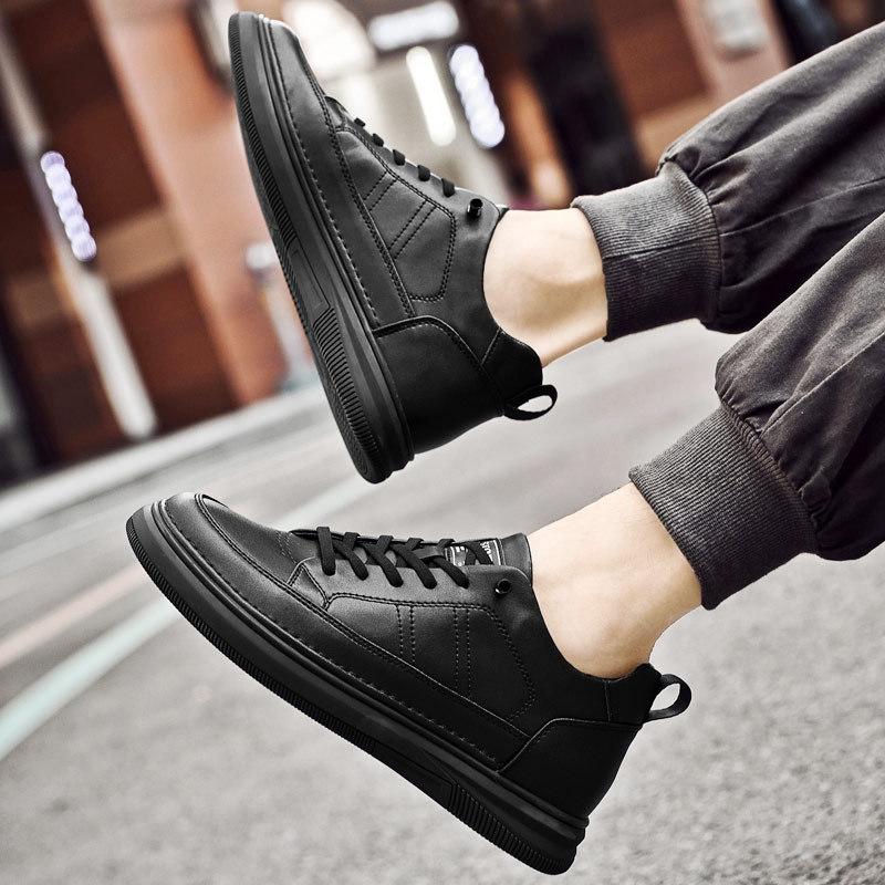 Herren Echtleder Höhenvergrößernde Weiße Freizeitschuhe 2024 Sommer Atmungsaktive Board-Schuhe