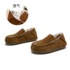 Loafers for Woman Genuine Leather Warm Wool Shoes Winter New Flat Cotton Shoes Women's Retro Casual Women's Shoes