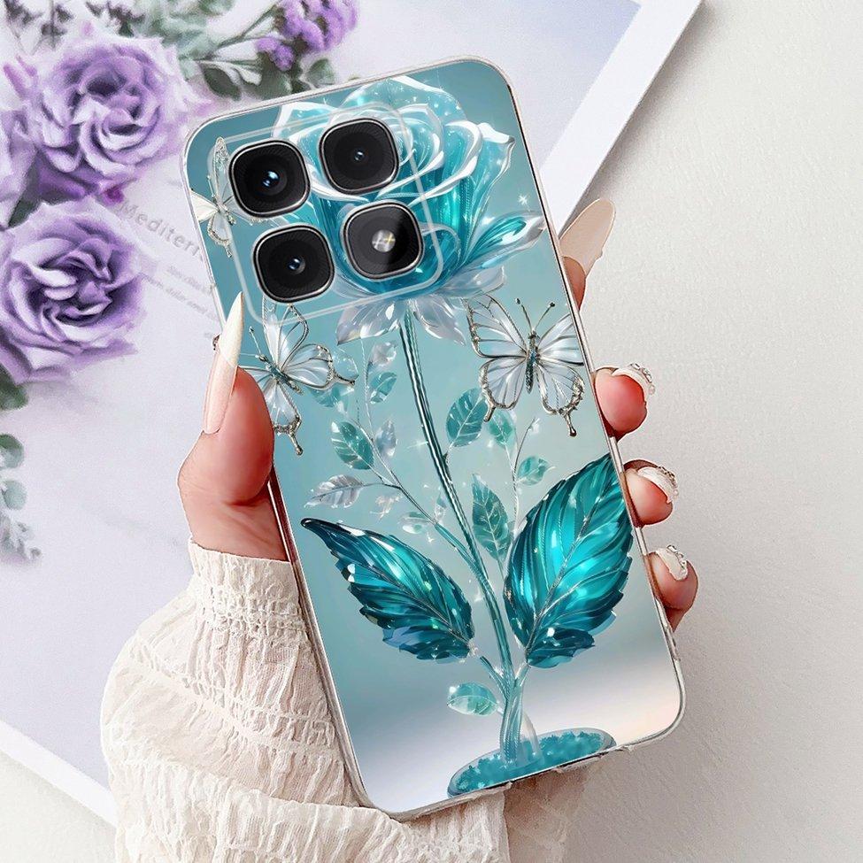 Clear For Xiaomi 14T Case Cover Luxury Cute Cat Fashion Flowers Funny Cool Painted Soft Phone Case 2406APNFAG
