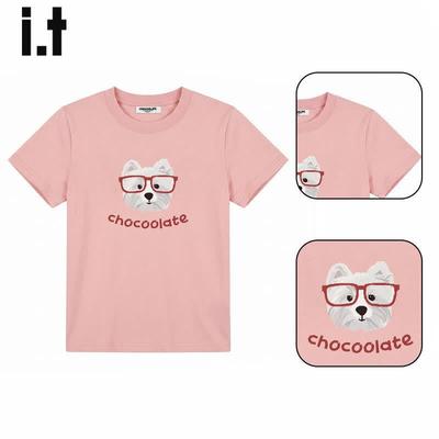 :CHOCOOLATEit Puppy Print Pure Cotton Short Sleeve Tee