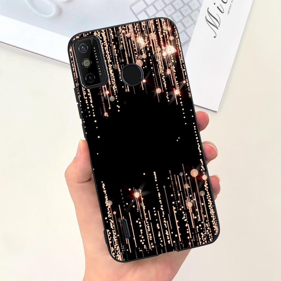 For Tecno Spark 6 Go Case KE5j KE5k Cute Astronaut Cat Night View Cover Liquid Silicone Phone Cases For Spark 6GO Bumper Fundas