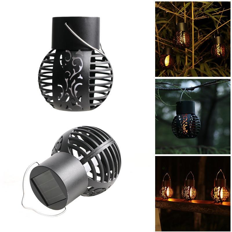 Solar Flame Small Hanging Ball Outdoor Waterproof Wall Lamp for Christmas Decoration