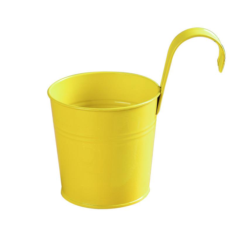 Hanging Bucket  Hook Flower Pot Tin Art Hanging Pot Hanging Hanging Color Decorative Wall Hanging Metal Hanging Pot Flower Pot