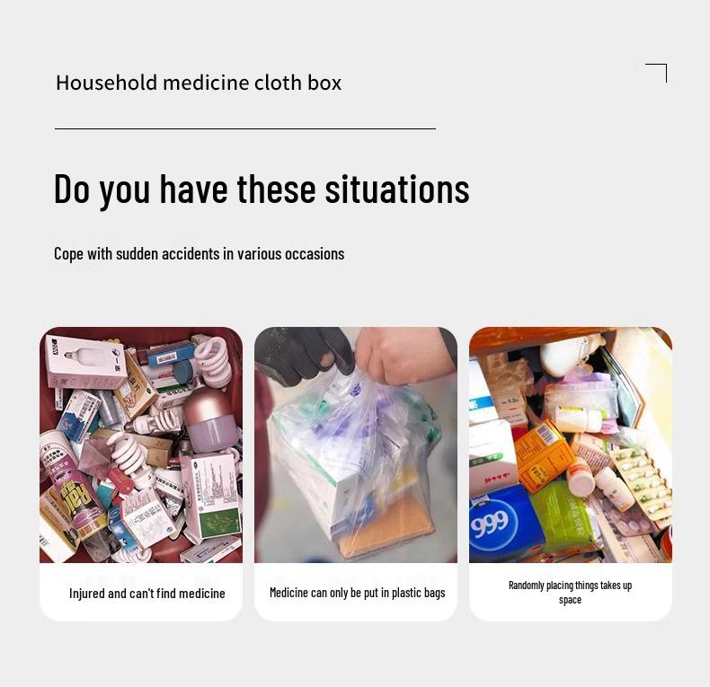 Portable Large-Capacity First Aid and Medicine Bag for Home and Travel