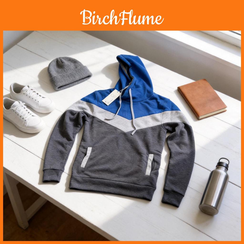 Mens Color Block Hoodie With Cotton Fabric For Casual Winter Wear For Young Men