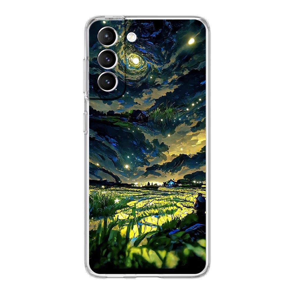 INS Japan Sunset Scenery Clear Phone Case For Samsung Galaxy S23 S22 5G S20 Ultra S21 FE 5G S10E S9 S8 S10 Plus Soft Back Cover
