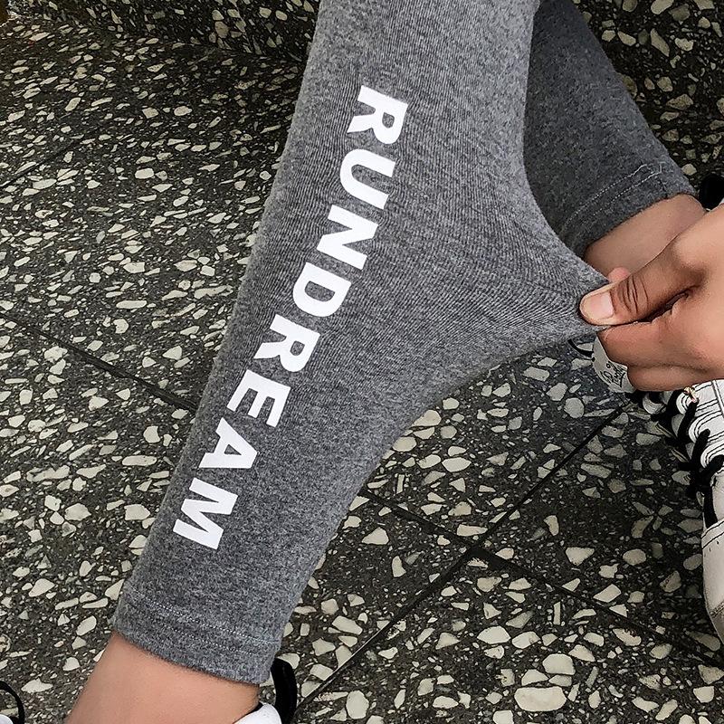 Casual Comfort Spring and Autumn Tight Running Sweatpants Female Printing Letters Bottoming Pants Elastic Large Size Yoga Pants Slim Pencil Pants