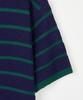 NODU Henley Neck Striped Short Sleeve Knit [Navy]