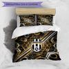 Set Biancheria da Letto 3 Pezzi con Stampa Pattern Juventus FC Morbido Delicato sulla Pelle Lavabile Copripiumino e Federe Set Stagione Unica Camera da Letto