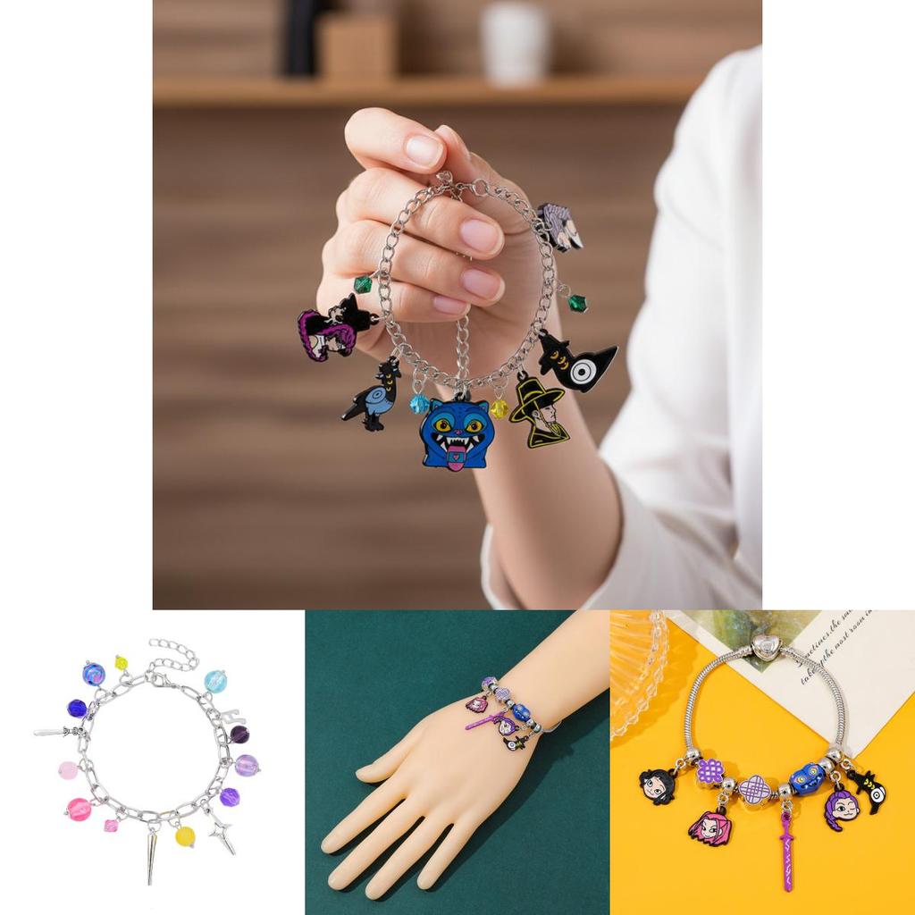 Kpop Demon Hunters Cartoon Jewelry Bracelet With Zinc Alloy Dangle For Women And Men