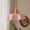 Retro French Cream Brass Pendant Lighting Restaurant  Glass Retro Brass Pendant Light Bay Window  Romantic Balcony Bedside Lamp