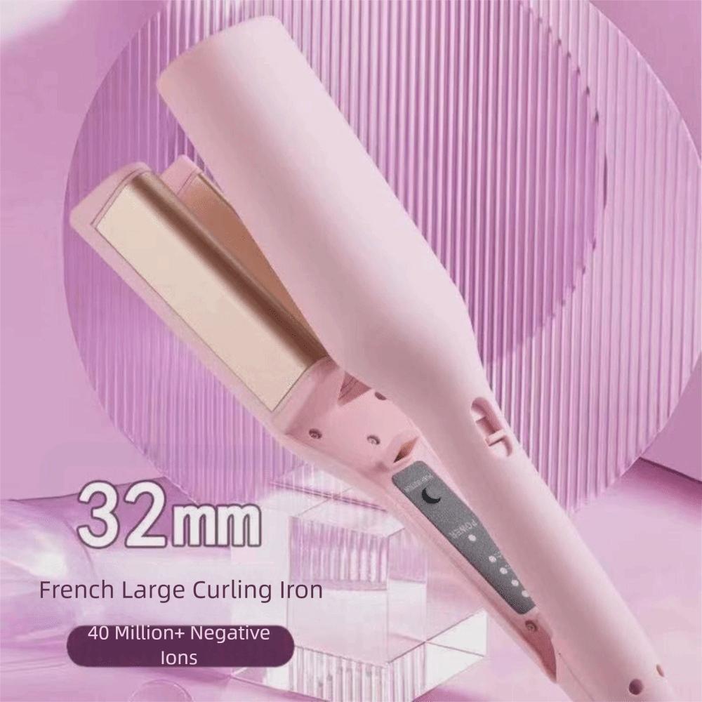 Temperature Control Water Wave Hair Curler Large Curl 32MM Deep V Curling Iron  Travel