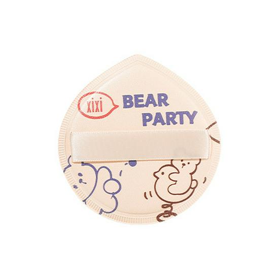 xixi Bear Cub Milk Coffee Puff: Soft, Fine Texture for Wet/Dry Use, Prevents Excess Powder Pickup, Ideal for Students.