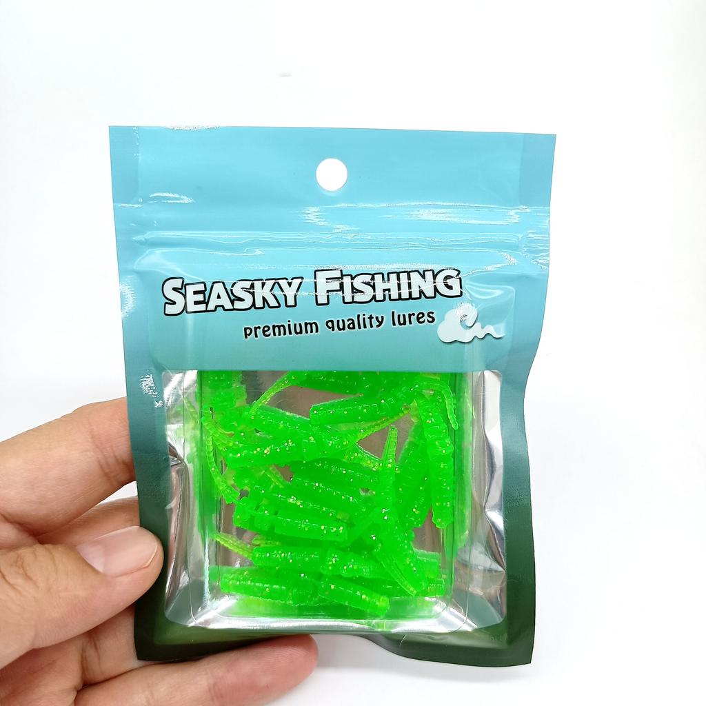 DUODUOYU 10PCS TPE Mini Soft Fishing Lure Silicone Bait 0.3g/40mm Artificial Swimbait Jig Wobbler Bass Bait Fishing Tackle