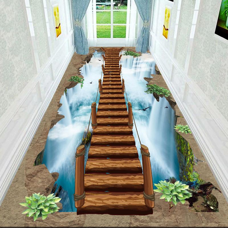 3D Three-dimensional Corridor Aisle Rectangular Gold Diamond Velvet Carpet Porch Hotel Welcome Entrance Mat