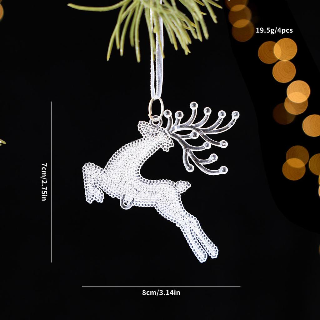 New Acrylic Christmas Tree Ornaments: Reindeer, Angel, and Snowflake Pendants.