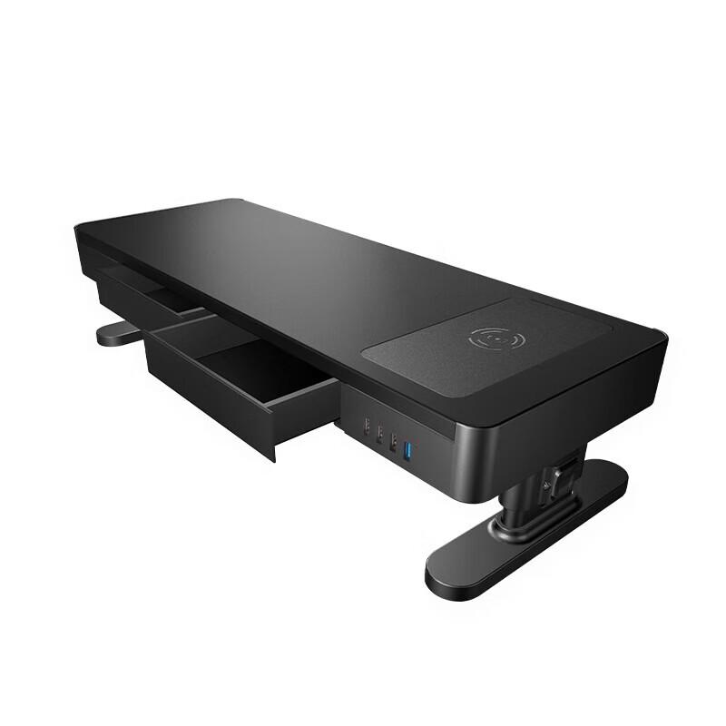 Monitor & Laptop Riser Stand with Wireless Charging and USB 3.0 Hub