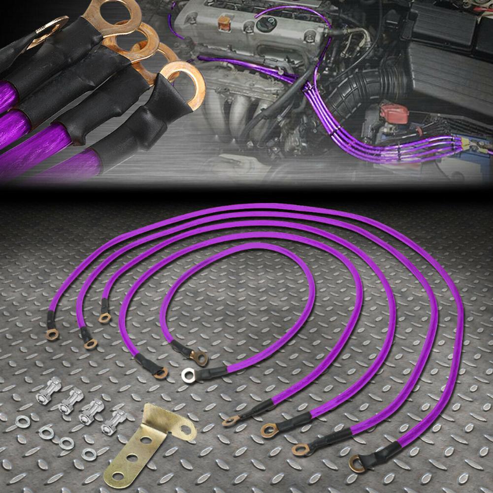 5-Punkt Auto-Massekabel Verstärktes Massekabelsystem Kit Modifikation