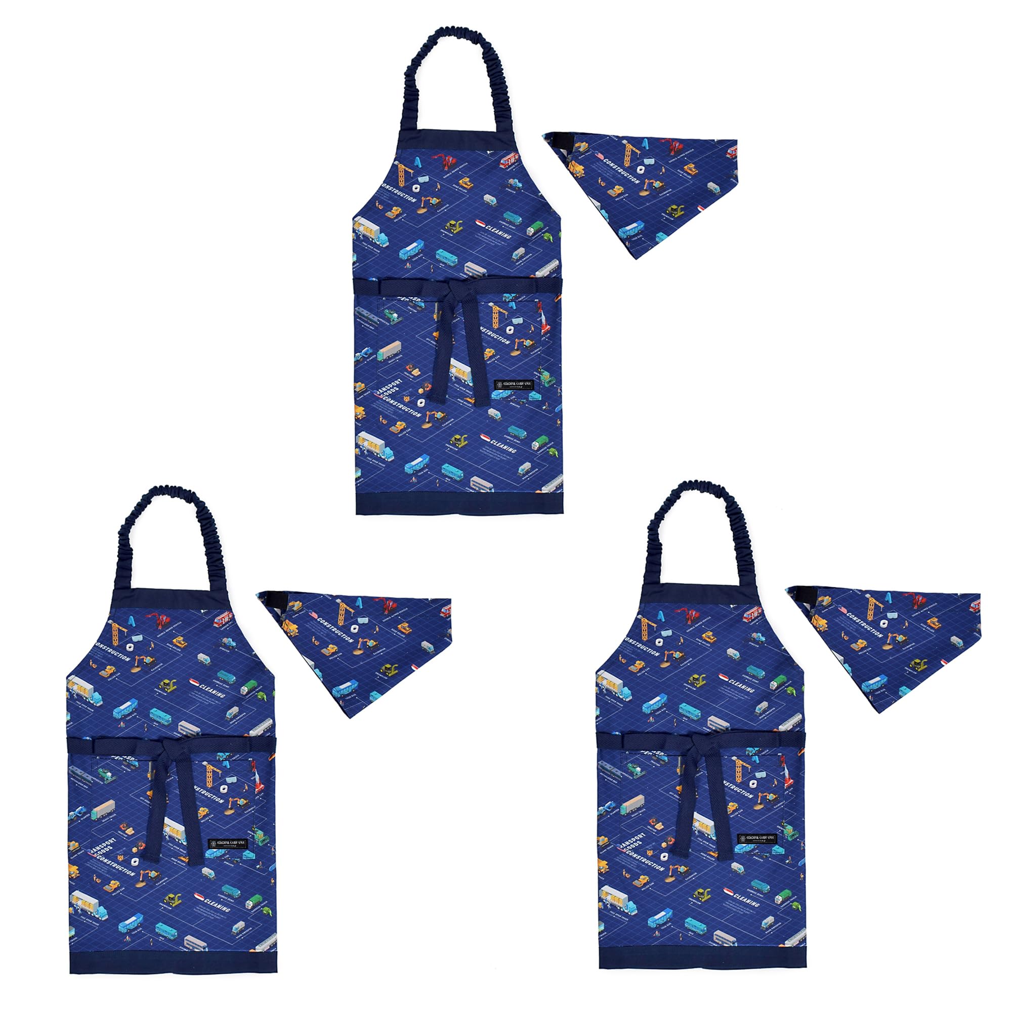 

ЯРКИЙ КОНФЕТНЫЙ СТИЛЬ Детский фартук Транспортная инфраструктура для автомобильного общества Набор Мальчикам Крутой детский фартук Набор треугольного платка Эластичный детский фартук