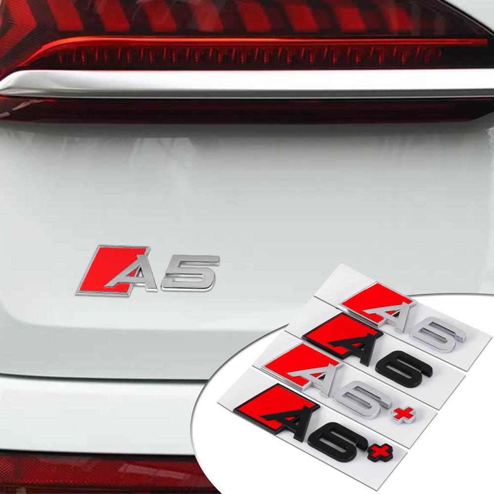 3D ABS Car Body Rear Trunk Stickers A3 A4 A5 A6 A7 A8 Emblem For Hot Sline TT RS7 A6L RS3 RS4 Auto Tail Badge Replacement Decal