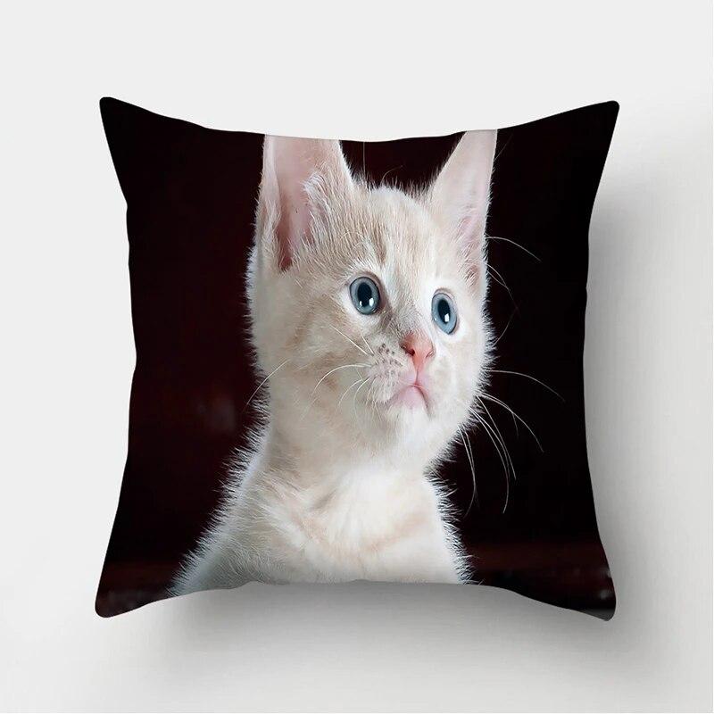 Cute Cat Print Decorative Cushion Pillowcase  Cover Pillow Sofa Living Room